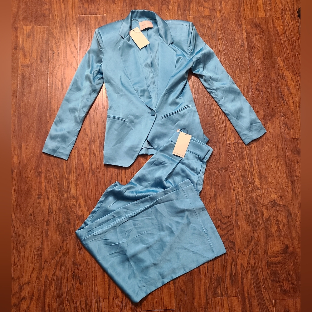 Elegant Blue Women's Pantsuit